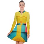 Colorful Rainbow Pattern Digital Art Abstract Minimalist Minimalism Long Sleeve Panel Dress