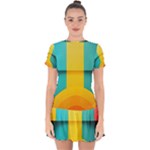 Colorful Rainbow Pattern Digital Art Abstract Minimalist Minimalism Drop Hem Mini Chiffon Dress