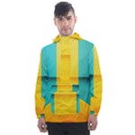 Colorful Rainbow Pattern Digital Art Abstract Minimalist Minimalism Men s Front Pocket Pullover Windbreaker