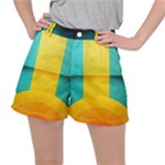 Colorful Rainbow Pattern Digital Art Abstract Minimalist Minimalism Women s Ripstop Shorts