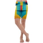Colorful Rainbow Pattern Digital Art Abstract Minimalist Minimalism Kids  Lightweight Velour Cropped Yoga Leggings