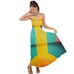 Colorful Rainbow Pattern Digital Art Abstract Minimalist Minimalism Backless Maxi Beach Dress