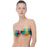 Colorful Rainbow Pattern Digital Art Abstract Minimalist Minimalism Classic Bandeau Bikini Top 