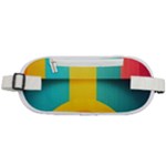 Colorful Rainbow Pattern Digital Art Abstract Minimalist Minimalism Rounded Waist Pouch