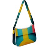 Colorful Rainbow Pattern Digital Art Abstract Minimalist Minimalism Zip Up Shoulder Bag