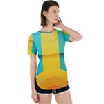 Colorful Rainbow Pattern Digital Art Abstract Minimalist Minimalism Perpetual Short Sleeve T-Shirt