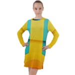 Colorful Rainbow Pattern Digital Art Abstract Minimalist Minimalism Long Sleeve Hoodie Dress