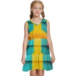 Colorful Rainbow Pattern Digital Art Abstract Minimalist Minimalism Kids  Sleeveless Tiered Mini Dress