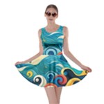 Waves Ocean Sea Abstract Whimsical Abstract Art Pattern Abstract Pattern Water Nature Moon Full Moon Skater Dress