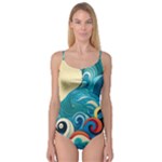Waves Ocean Sea Abstract Whimsical Abstract Art Pattern Abstract Pattern Water Nature Moon Full Moon Camisole Leotard 