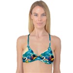 Waves Ocean Sea Abstract Whimsical Abstract Art Pattern Abstract Pattern Water Nature Moon Full Moon Reversible Tri Bikini Top