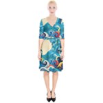 Waves Ocean Sea Abstract Whimsical Abstract Art Pattern Abstract Pattern Water Nature Moon Full Moon Wrap Up Cocktail Dress