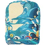 Waves Ocean Sea Abstract Whimsical Abstract Art Pattern Abstract Pattern Water Nature Moon Full Moon Full Print Backpack
