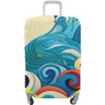 Waves Ocean Sea Abstract Whimsical Abstract Art Pattern Abstract Pattern Water Nature Moon Full Moon Luggage Cover (Large)