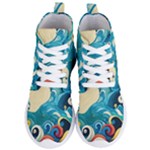 Waves Ocean Sea Abstract Whimsical Abstract Art Pattern Abstract Pattern Water Nature Moon Full Moon Women s Lightweight High Top Sneakers