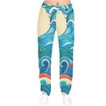 Waves Ocean Sea Abstract Whimsical Abstract Art Pattern Abstract Pattern Water Nature Moon Full Moon Women Velvet Drawstring Pants