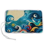 Waves Ocean Sea Abstract Whimsical Abstract Art Pattern Abstract Pattern Water Nature Moon Full Moon Pen Storage Case (S)