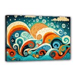 Waves Ocean Sea Abstract Whimsical Abstract Art Pattern Abstract Pattern Nature Water Seascape Canvas 18  x 12  (Stretched)