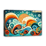 Waves Ocean Sea Abstract Whimsical Abstract Art Pattern Abstract Pattern Nature Water Seascape Deluxe Canvas 18  x 12  (Stretched)