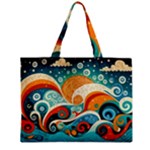 Waves Ocean Sea Abstract Whimsical Abstract Art Pattern Abstract Pattern Nature Water Seascape Zipper Mini Tote Bag