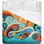 Waves Ocean Sea Abstract Whimsical Abstract Art Pattern Abstract Pattern Nature Water Seascape Duvet Cover (King Size)
