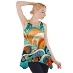 Waves Ocean Sea Abstract Whimsical Abstract Art Pattern Abstract Pattern Nature Water Seascape Side Drop Tank Tunic