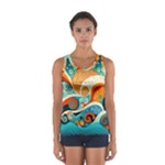 Waves Ocean Sea Abstract Whimsical Abstract Art Pattern Abstract Pattern Nature Water Seascape Sport Tank Top 