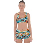 Waves Ocean Sea Abstract Whimsical Abstract Art Pattern Abstract Pattern Nature Water Seascape Racerback Boyleg Bikini Set