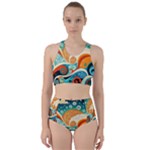Waves Ocean Sea Abstract Whimsical Abstract Art Pattern Abstract Pattern Nature Water Seascape Racer Back Bikini Set
