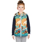 Waves Ocean Sea Abstract Whimsical Abstract Art Pattern Abstract Pattern Nature Water Seascape Kids  Hooded Puffer Vest