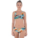 Waves Ocean Sea Abstract Whimsical Abstract Art Pattern Abstract Pattern Nature Water Seascape Criss Cross Bikini Set