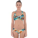 Waves Ocean Sea Abstract Whimsical Abstract Art Pattern Abstract Pattern Nature Water Seascape Cross Back Hipster Bikini Set