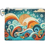 Waves Ocean Sea Abstract Whimsical Abstract Art Pattern Abstract Pattern Nature Water Seascape Canvas Cosmetic Bag (XXXL)