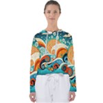Waves Ocean Sea Abstract Whimsical Abstract Art Pattern Abstract Pattern Nature Water Seascape Women s Slouchy Sweat