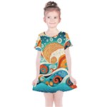Waves Ocean Sea Abstract Whimsical Abstract Art Pattern Abstract Pattern Nature Water Seascape Kids  Simple Cotton Dress