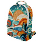 Waves Ocean Sea Abstract Whimsical Abstract Art Pattern Abstract Pattern Nature Water Seascape Flap Pocket Backpack (Small)