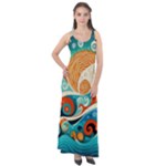 Waves Ocean Sea Abstract Whimsical Abstract Art Pattern Abstract Pattern Nature Water Seascape Sleeveless Velour Maxi Dress