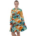 Waves Ocean Sea Abstract Whimsical Abstract Art Pattern Abstract Pattern Nature Water Seascape All Frills Chiffon Dress