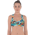Waves Ocean Sea Abstract Whimsical Abstract Art Pattern Abstract Pattern Nature Water Seascape Cross Back Hipster Bikini Top 