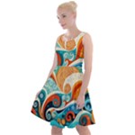 Waves Ocean Sea Abstract Whimsical Abstract Art Pattern Abstract Pattern Nature Water Seascape Knee Length Skater Dress