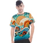 Waves Ocean Sea Abstract Whimsical Abstract Art Pattern Abstract Pattern Nature Water Seascape Men s Sport Top