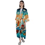 Waves Ocean Sea Abstract Whimsical Abstract Art Pattern Abstract Pattern Nature Water Seascape Maxi Satin Kimono