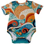 Waves Ocean Sea Abstract Whimsical Abstract Art Pattern Abstract Pattern Nature Water Seascape Baby Short Sleeve Bodysuit