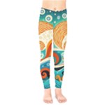 Waves Ocean Sea Abstract Whimsical Abstract Art Pattern Abstract Pattern Nature Water Seascape Kids  Classic Winter Leggings
