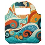 Waves Ocean Sea Abstract Whimsical Abstract Art Pattern Abstract Pattern Nature Water Seascape Premium Foldable Grocery Recycle Bag
