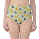 Bees Pattern Honey Bee Bug Honeycomb Honey Beehive Classic High-Waist Bikini Bottoms