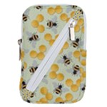 Bees Pattern Honey Bee Bug Honeycomb Honey Beehive Belt Pouch Bag (Small)