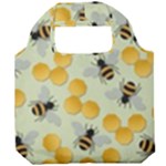 Bees Pattern Honey Bee Bug Honeycomb Honey Beehive Foldable Grocery Recycle Bag