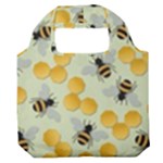 Bees Pattern Honey Bee Bug Honeycomb Honey Beehive Premium Foldable Grocery Recycle Bag