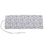 Music Notes Background Wallpaper Roll Up Canvas Pencil Holder (S)